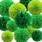 12Pcs Green Hanging Tissue Paper(Dark Green,Green and Light green)